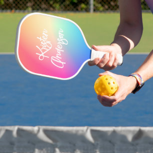 Modernes Script Rainbow Pickleball Schläger
