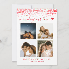 Modernes Script Red Heart Valentine's Card Foto Einladung