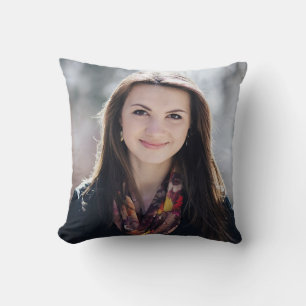 Modernes Script Rosa White Strip Abschluss Foto Kissen