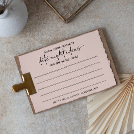 Modernes Script-Roush Date Night Ideas Brautparty Hinweiskarte