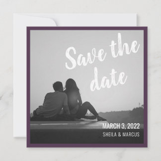 Modernes Script Save the Date Hochzeitsfotokarte
