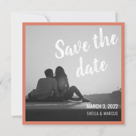 Modernes Script Save the Date Hochzeitsfotokarte