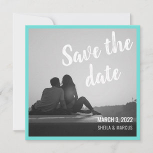 Modernes Script Save the Date Hochzeitsfotokarte