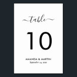 Modernes Script Schwarz und Weiß Hochzeit Tischnummer<br><div class="desc">Elegante Schwarz-Weiß-Hochzeitskarte mit einem modernen Script-Schriftart. Matching-Elemente verfügbar.</div>