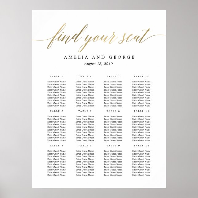 Modernes Script Seekarten-Poster Poster (Vorne)