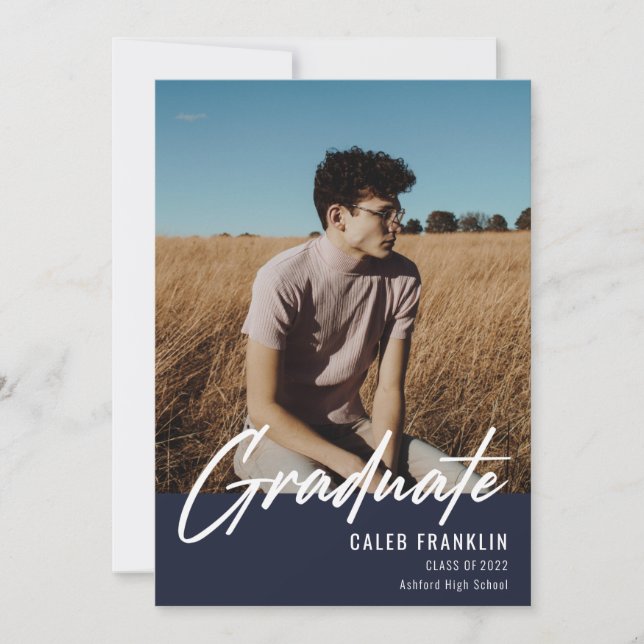 Modernes Script Senior Class Foto Abschluss (Vorderseite)