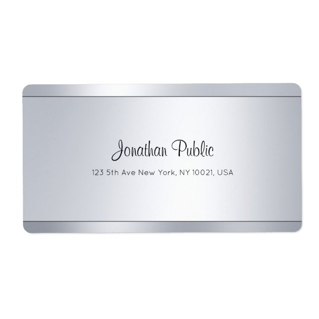 Modernes Script Silver Glam Coole Lieferadresse (Vorne)