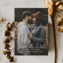 Modernes Script Simple Wedding Foto Save the Date Magneteinladung