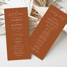 Modernes Script Terracotta Wedding Program