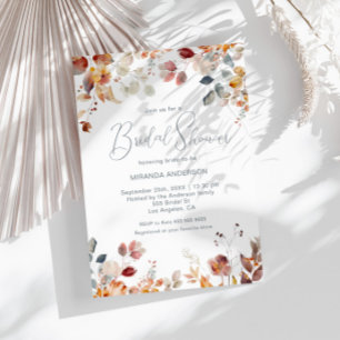 Modernes Script Watercolor Floral Brautparty Einladung