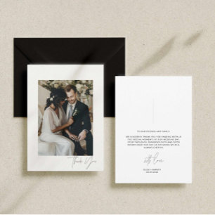 Modernes Script Wedding Foto Danke Karte