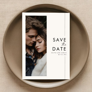Modernes Script Wedding Foto Save the Date einlade Einladung