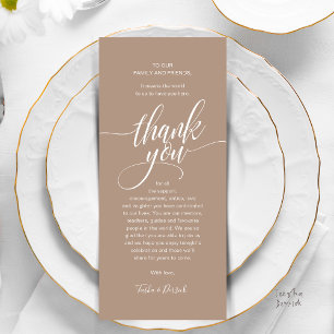 Modernes Script Wedding Guest Dinner Danke Karte