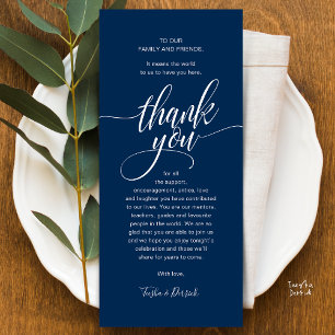 Modernes Script Wedding Guest Dinner Danke Karte