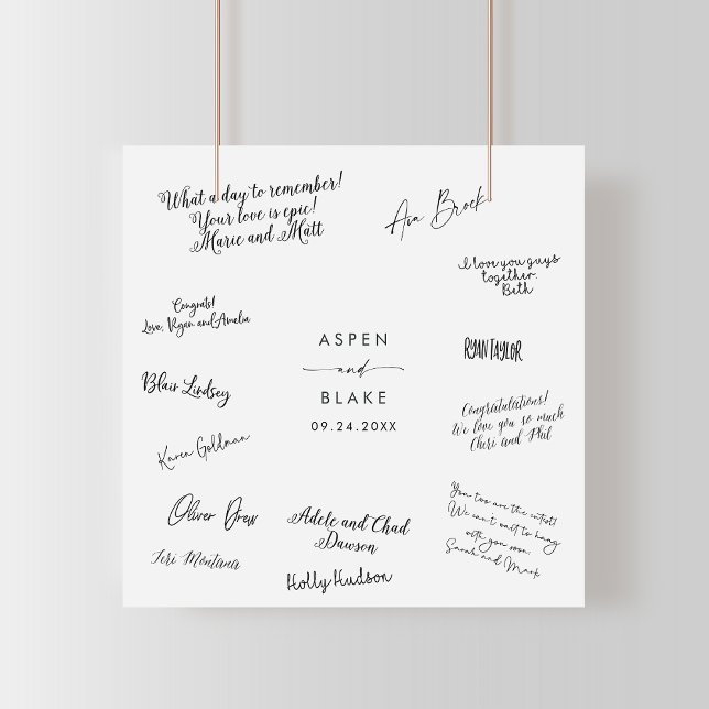 Modernes Script Wedding Guest Signing Poster (Von Creator hochgeladen)