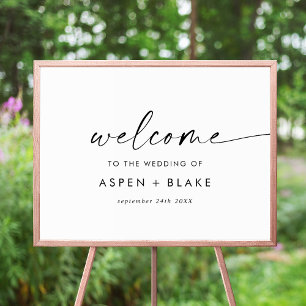 Modernes Script Wedding Welcome Poster