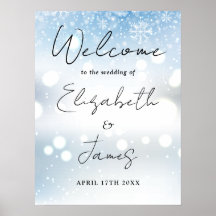 Modernes Script Winter Wedding Willkommenszeichen