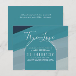 Modernes Sea Glass Ocean Peacock Aquamarine Hochze