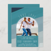 Modernes Sea Glass Ocean Peacock Aquamarine Hochze