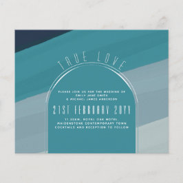 Modernes Sea Glass Ocean Peacock Aquamarine Hochze Flyer