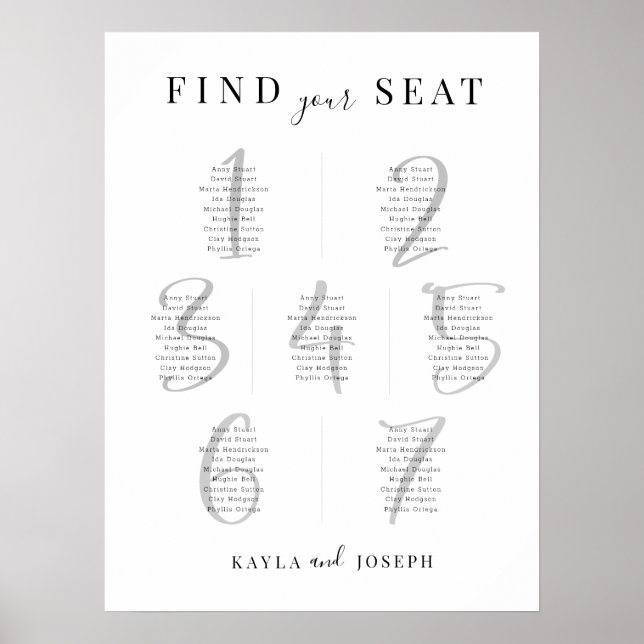 Modernes Seekartenzeichen für Hochzeiten 7 Poster (Vorne)