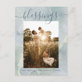 Modernes Segeln Blue Watercolor Weihnachtsfeiertag Feiertagspostkarte