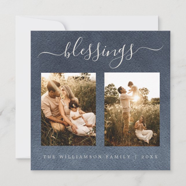 Modernes Segeln Dunkelblauer Weihnachtsfeiertag im Feiertagskarte (Vorderseite)