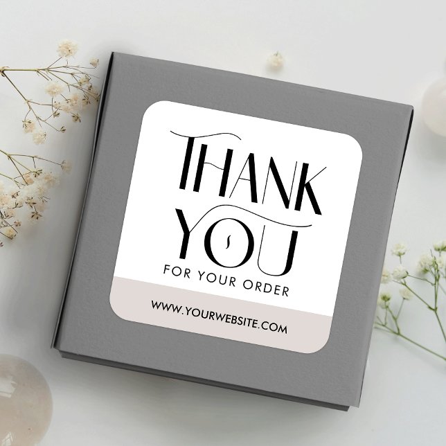 Modernes Serial Schriftart Business Vielen Dank Quadratischer Aufkleber (Von Creator hochgeladen)