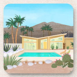 Modernes Set des modernen Poolhauses aus der Mitte Getränkeuntersetzer