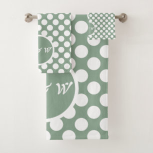 Modernes Set für Graue und weiße Polka Dot Bath Ha