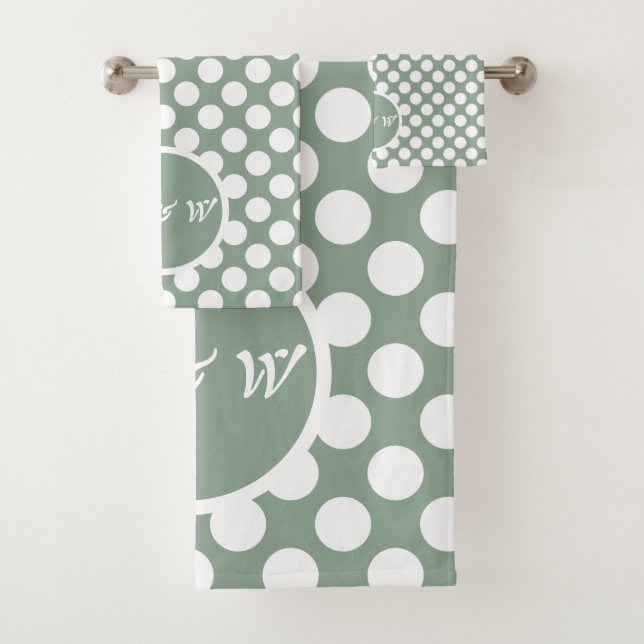 Modernes Set für Graue und weiße Polka Dot Bath Ha (Insitu)