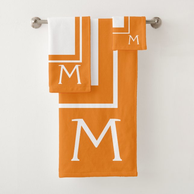 Modernes Set für orangefarbene und weiße, monogram (Insitu)