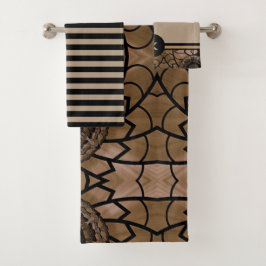 Modernes Set für Schwarz und Tan-Muster