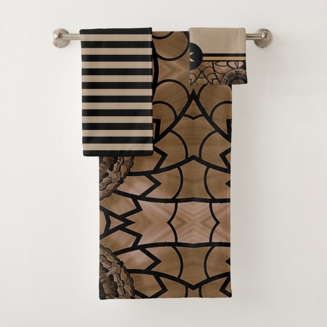 Modernes Set für Schwarz und Tan-Muster (Insitu)