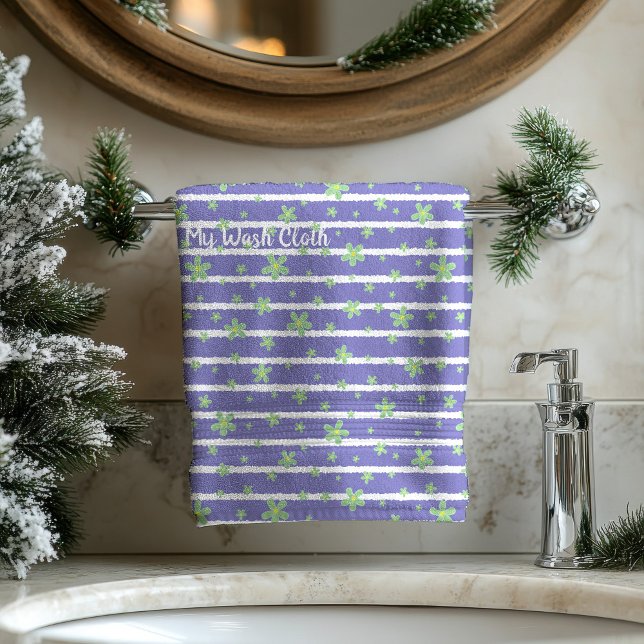 Modernes Set mit Blumenmuster (Green Daisies Flowers Pattern Bath Towel Set)