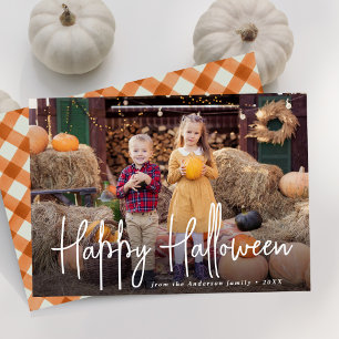 Modernes Signature Script Happy Halloween Foto Feiertagskarte