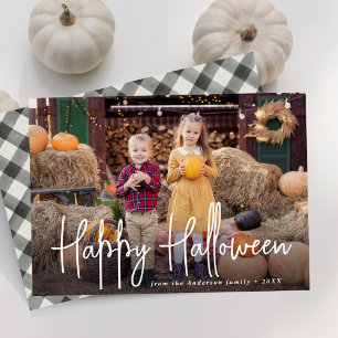 Modernes Signature Script Happy Halloween Foto Feiertagskarte