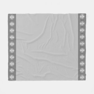 Modernes Silber-Grau-Kreis-Muster Fleecedecke