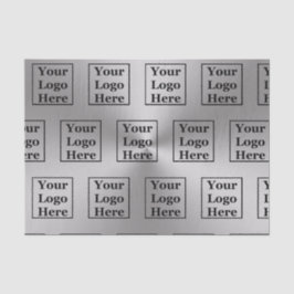 Modernes Silber Look Template für Ihr Logo hier Seidenpapier