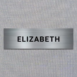 Modernes Silber Namensschild