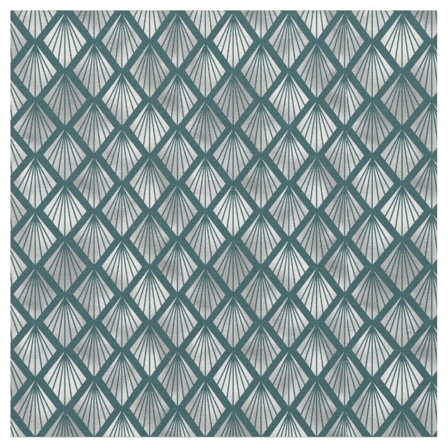 Modernes Silver Aquamarin Elegantes Design Stoff (Nahaufnahme)