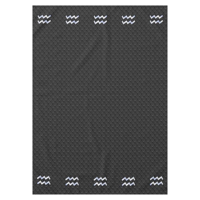 Modernes Silver Aquarius Zodiac-Zeichen auf Schlan Tischdecke (Vorderseite)