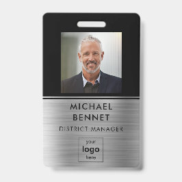 Modernes Silver Black Employee Foto ID Ausweis