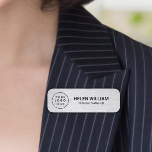 Modernes Silver Custom Business Logo und Namensschild