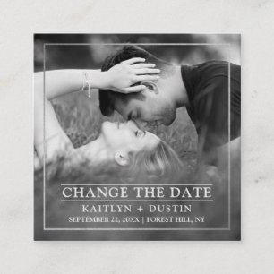 Modernes Silver Foil Foto ändert das Datum Begleitkarte