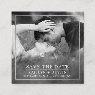 Modernes Silver Foil Foto Save the Date Begleitkarte