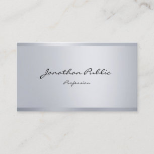 Modernes Silver Look Elegantes handgeschriebenes S Visitenkarte