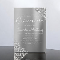 Modernes Silver Quinceanera Glitzer Party