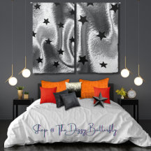 Modernes Silver Sheen Black Star Muster