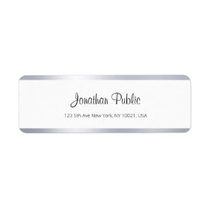 Modernes Silver White Chic Handgeschriebenes Skrip